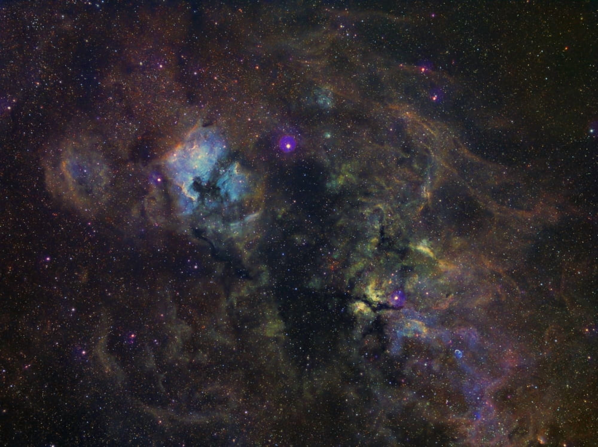 Widefield image of narrowband emission in Cygnus Canvas Art - Filipe AlvesStocktrek Images (17 x 13)