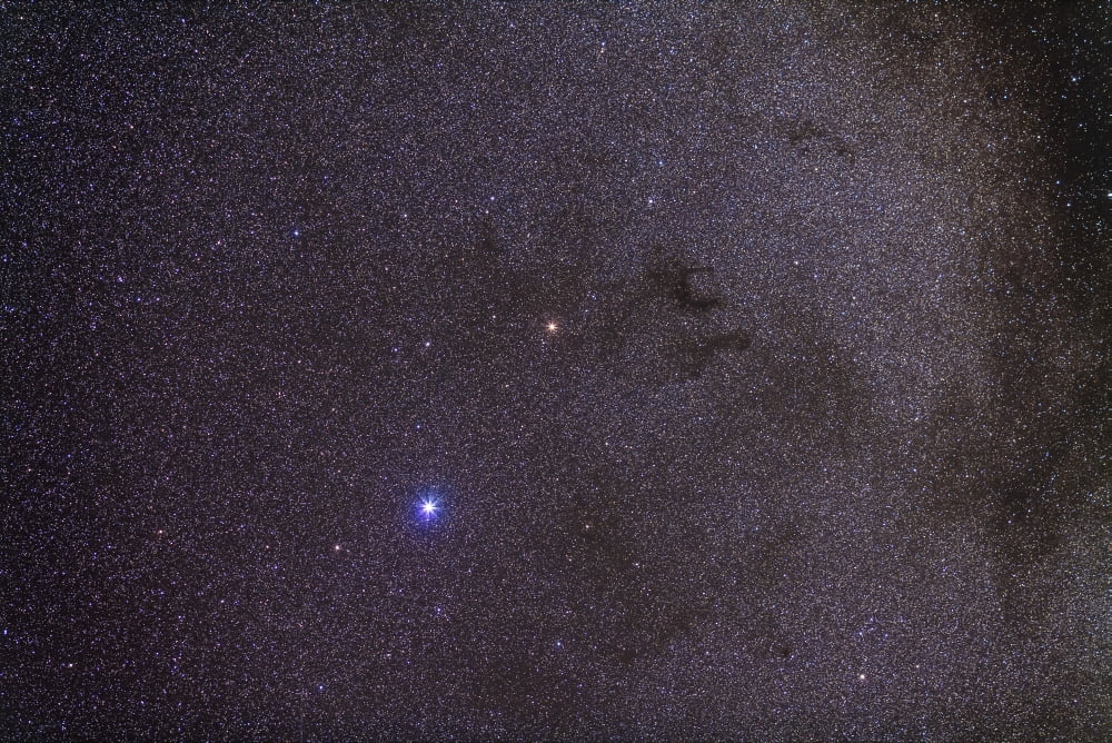 Widefield view of dark nebulae in the Aquila constellation Canvas Art - Alan DyerStocktrek Images (35 x 23)