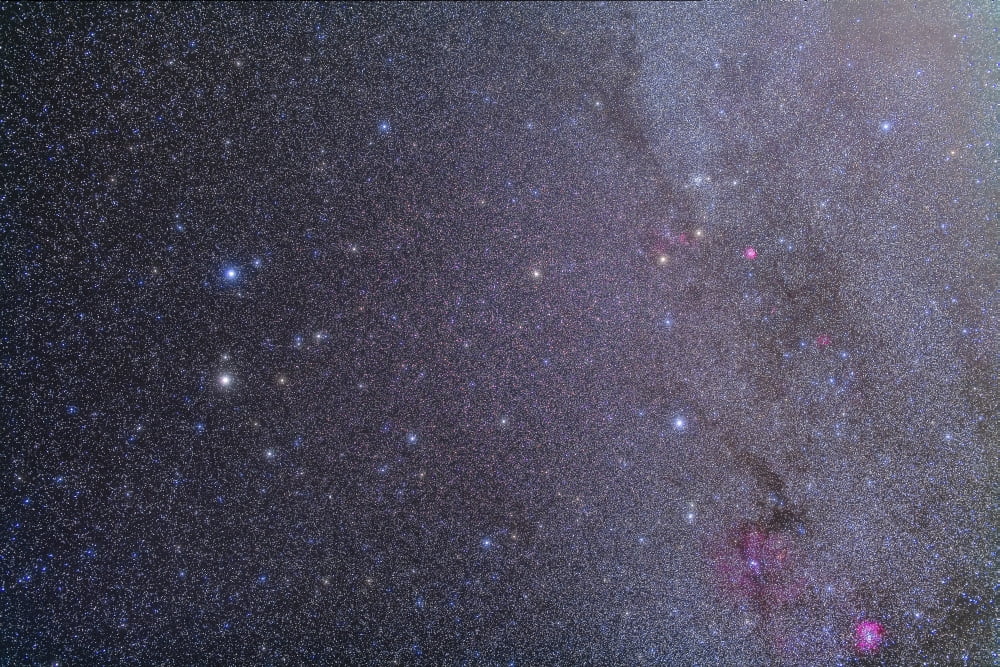 Widefield view of the Gemini constellation with nearby deep sky objects Canvas Art - Alan DyerStocktrek Images (35 x 23)