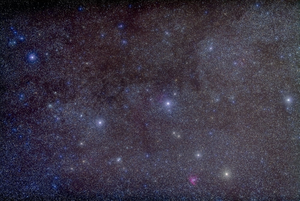 Widefield view of the constellation Cassiopeia with nearby deep sky objects Canvas Art - Alan DyerStocktrek Images (18 x 12)