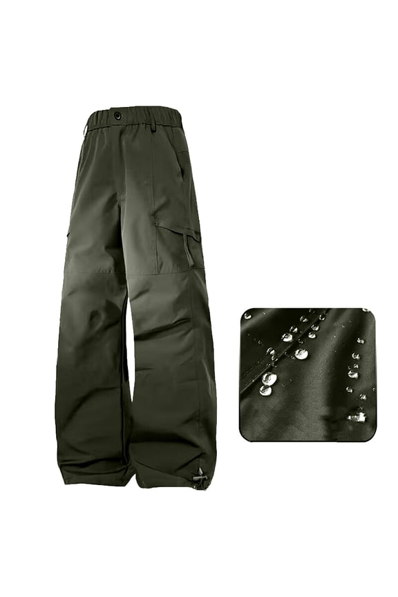 Wideleg Sweatpants Women Men And Women Can Wear Windproof And Waterproof Outdoor Straight Leg Casual Multi Bag Work Pants Army Green M