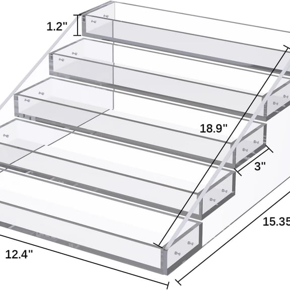 Widen Tiered Spice Rack, Seasoning Organizer, Clear Acrylic Vertical Shelves Can Organizer for Countertop, Cabinet, Pantry, Kitchen Organization and Storage - 5 Tier