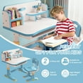 thumbnail image 1 of Widened Desktop Multi Separation Cartoon Pattern Desk Chair Set Kids Adjustable Height Study Table with Drawer Chair Set Lanzxjv, 1 of 8