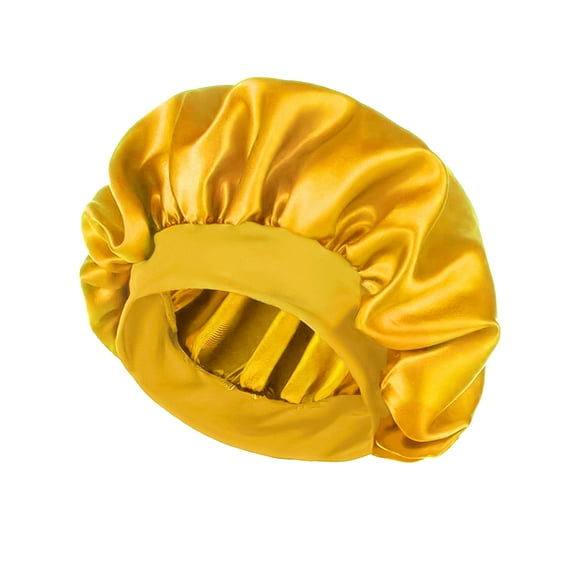 Widened Elastic Band Brimless Shower Hat Foldable Thin Unisex Satin Solid Color Sleeping Hat Hair Care