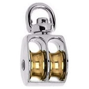 Widesakll 0.8" inch Nickel Plated Metal Swivel Double Eye Pulley 3/4" inch 25 lbs - Pack of 1