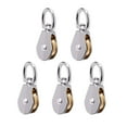 thumbnail image 1 of Widesakll 1.5" inch Nickel Plated Metal Swivel Single Eye Pulley 1-1/2" inch 50 lbs - Pack of 5, 1 of 1