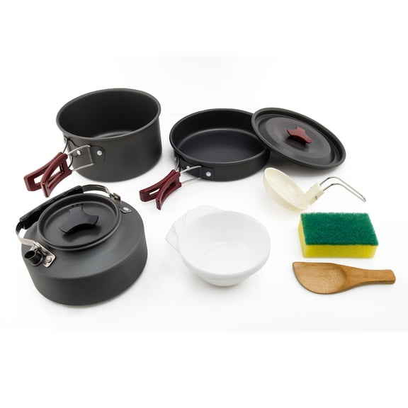 Widesea Cookware Set Outdoor Pot Tableware Kit Cooking Water Kettle Camping Pan Travel Cutlery Utensils Hiking Picnic Equipment