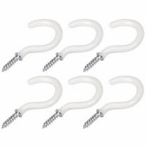 Wideskall 1-1/4" inch Steel Screw PVC Vinyl Coated Cup Hooks Plant Hanger Pack of 6