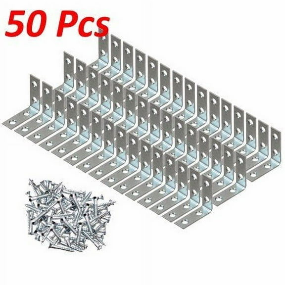 Wideskall 1.5" inch Corner Brace Angle Repair Bracket w/ Screws Pack of 50