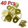 thumbnail image 1 of Wideskall 1" inch Large D Ring Picture Hanger Hook with Screws Hanger Brass Pack of 40, 1 of 3