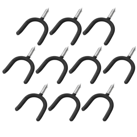 Wideskall 10 Pieces Heavy Duty Garage Storage Screw in U Utility Tool Wall Mount U Tool Hanger Hook