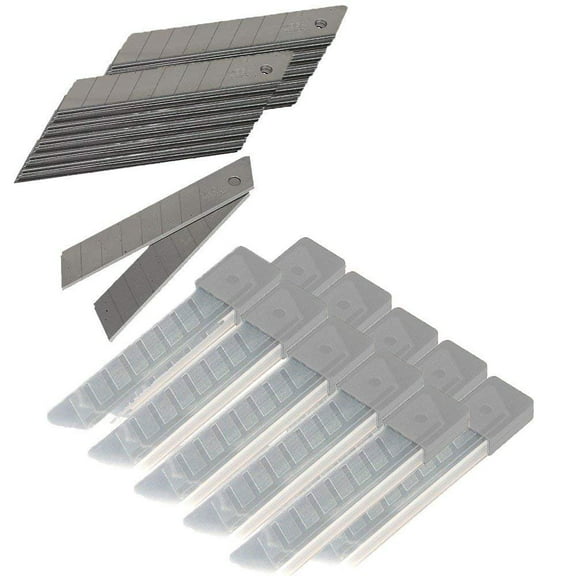 Wideskall 100 Pcs Snap Off 18mm 4" Cutter Utility Knife Replacement Blades Refill Blade Case