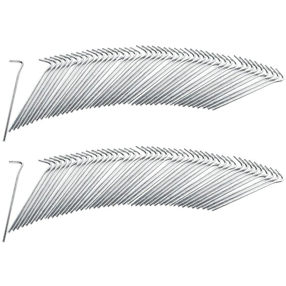 Wideskall 100 Pieces Heavy Duty Galvanized Steel Tent Pegs, Garden Fence Edging, Camping Stakes, Landscape Stakes, Tent Spikes
