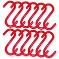 thumbnail image 1 of Wideskall 12 Pieces 3" inch Red Vinyl Coated S Shaped Hooks for Hanging Kitchen Rack, 1 of 2