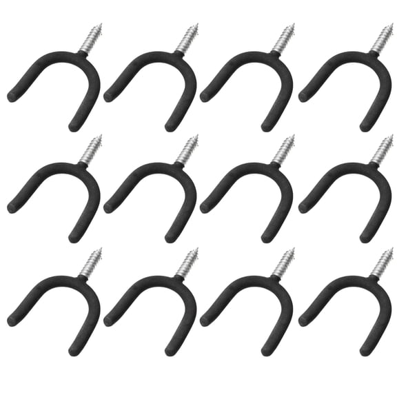 Wideskall 12 Pieces Heavy Duty Garage Storage Screw in U Utility Tool Wall Mount U Tool Hanger Hook