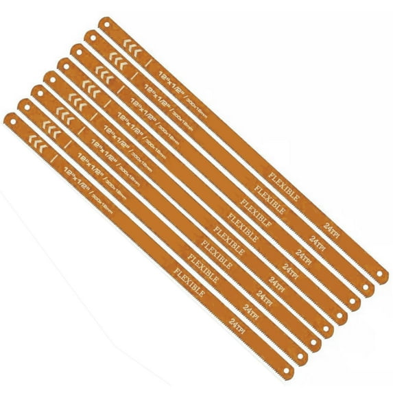 Wideskall 12" inch High Spped 24 TPI Hacksaw Blades Set Pack of 8
