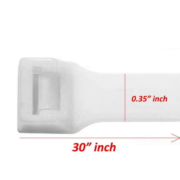 Wideskall 120 Pieces Heavy Duty UV Stabilized White Nylon Cable Zip Ties Sel...