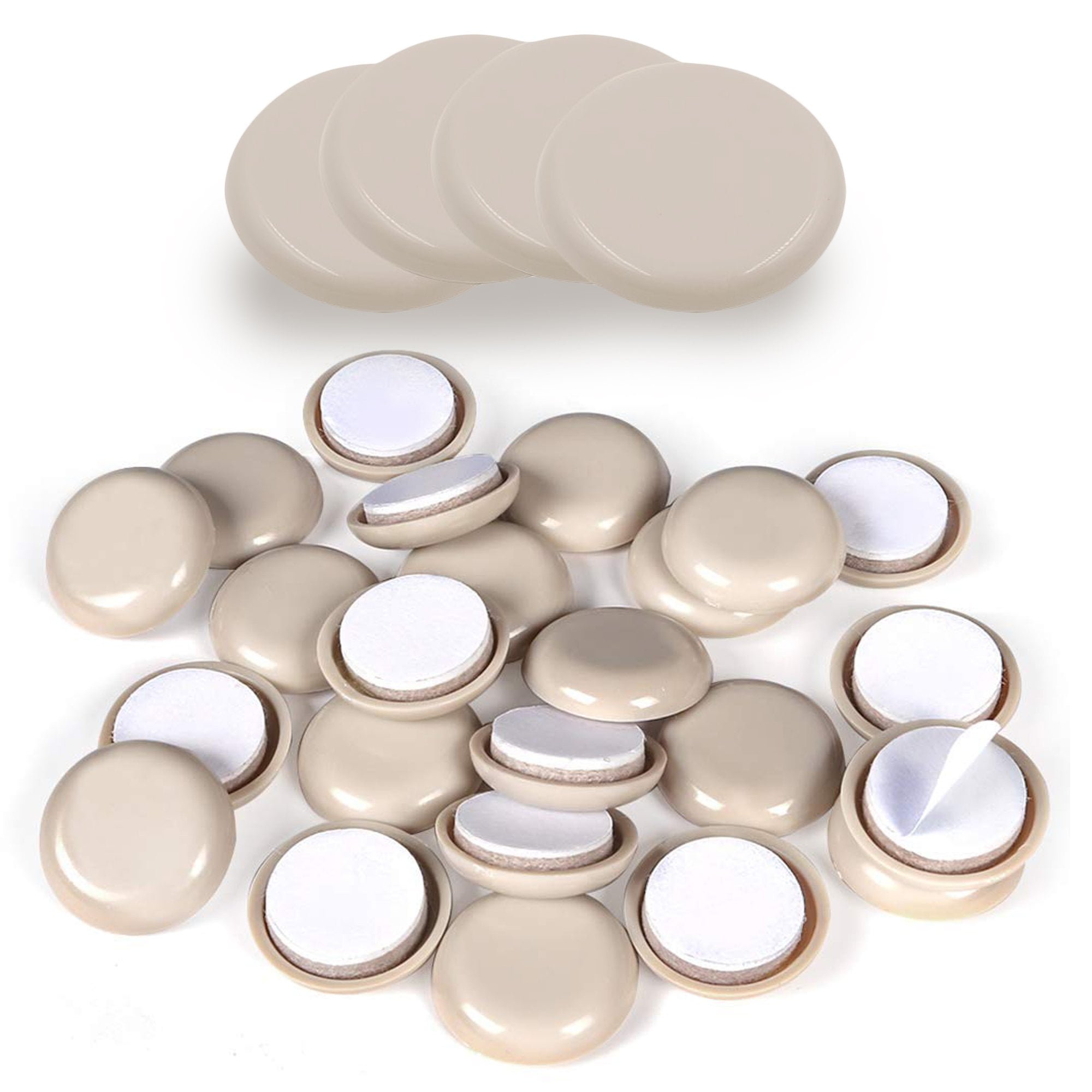 Wideskall 140 Pcs Adhesived Back Mini 1" & 2" inch Round Furniture Sliders for Carpet