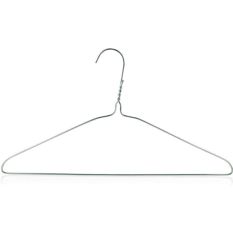 Wideskall 16 inch Metal Wire Clothing Hangers, 13 Gauge Wire, 50 Pack 