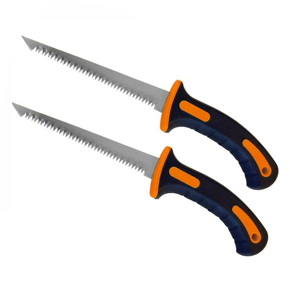 Wideskall 2-Pack 6.5" inch Utility Wallboard Drywall Hand Saw Confirm Rubber Grip Handsaw