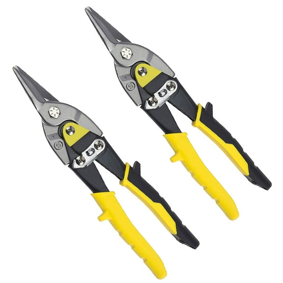 Wideskall 2-Pack Sheet Metal Aviation Tin Snips Straight Cutter
