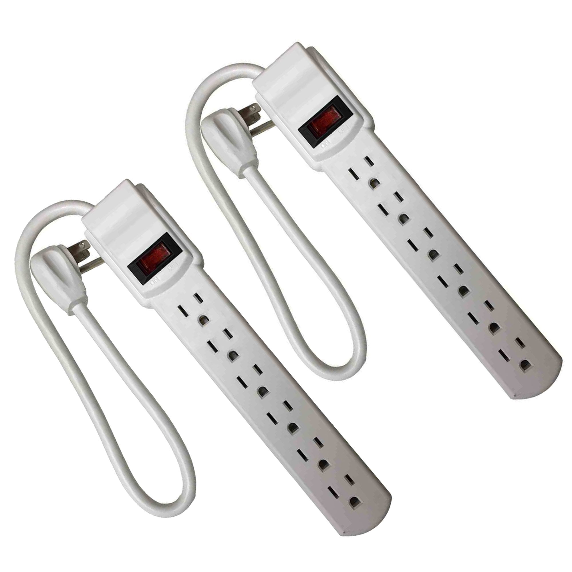 Topzone 1-Foot Power Strip - 6 Outlet Wall Mount Surge Protector With Right Angle Plug & Built-in Circuit Breaker - View #6