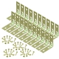 thumbnail image 1 of Wideskall 2" inch Corner Brace Angle Repair Bracket Bright Brass w/ Screws Pack of 20, 1 of 2