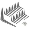 thumbnail image 1 of Wideskall 20 Pcs Metal 3" x 4" inch Wall Corner Angle Shelving Shelf Brackets Gray, 1 of 6