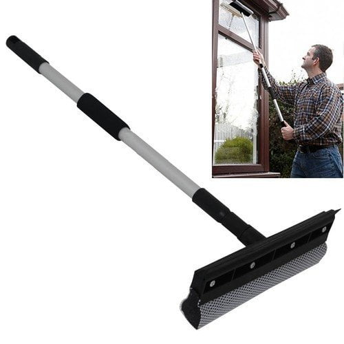 Muling Window Squeegee Cleaning Tool Window Cleaner Car Squeegee Windshield Cleaning Sponge and Rubber Squeegee BlackM