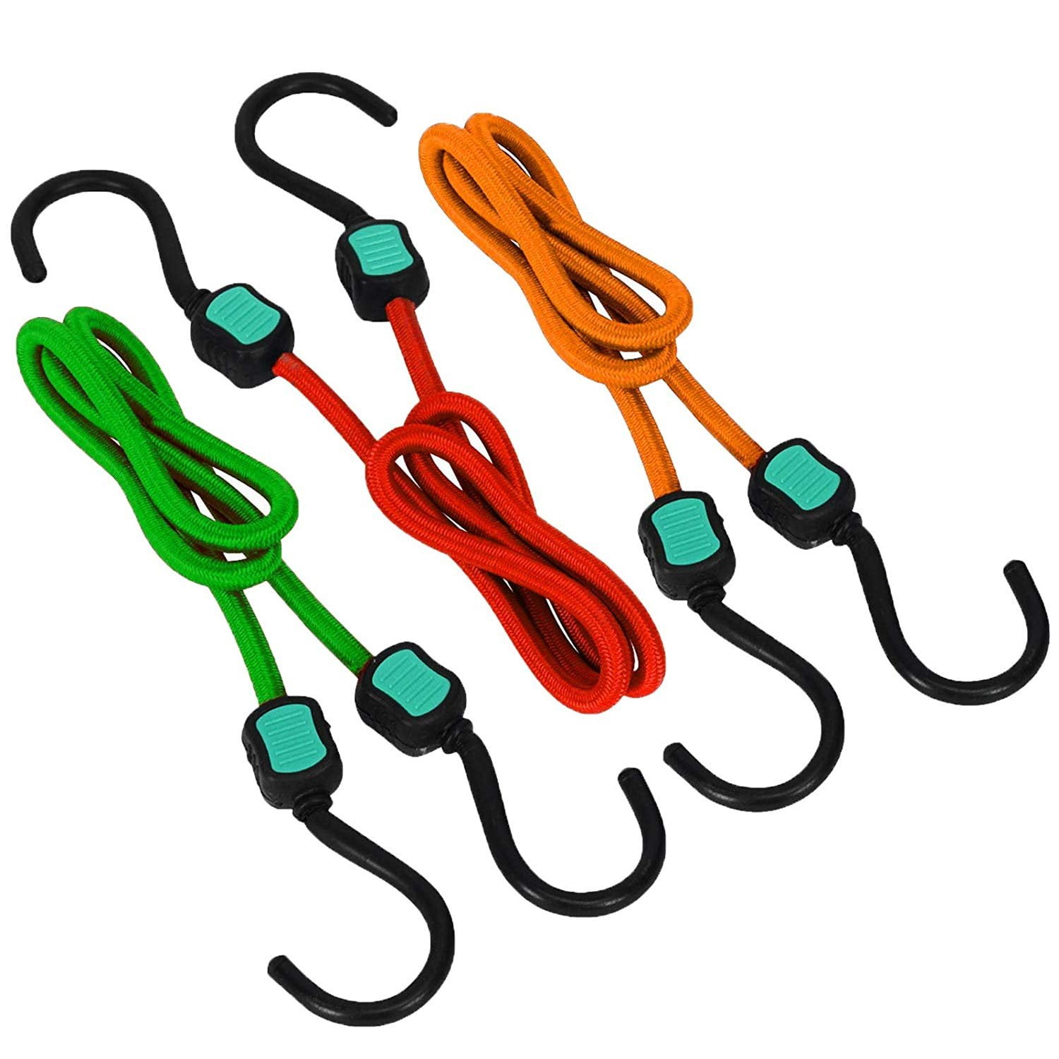 Wideskall 24" inch Premium Heavy Duty Multi Color Bungee Cord with