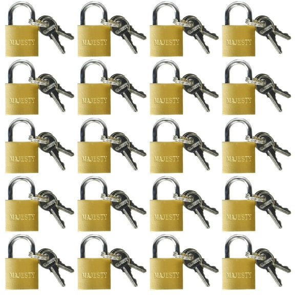 Wideskall 20 Pcs 25mm Solid Brass Mini Padlock Set Pad Locks w/ 2 Keys for Locker Luggage