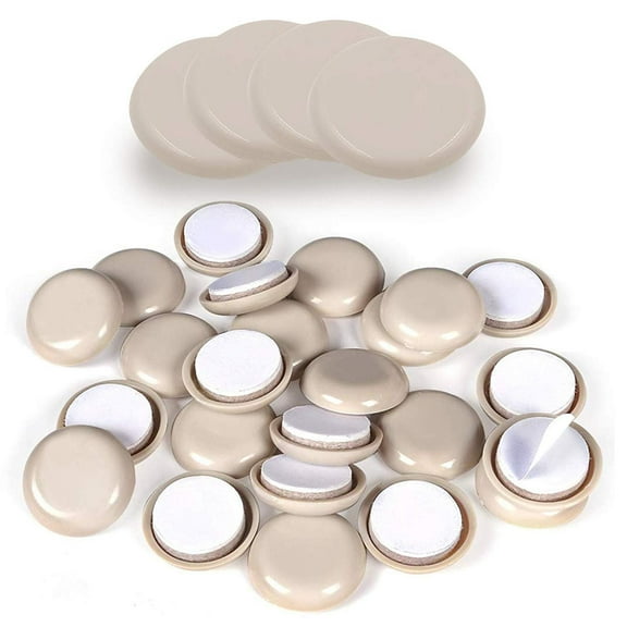 Wideskall 28 Pcs Adhesive Back Mini 1" & 2" inch Round Furniture Sliders for Carpet