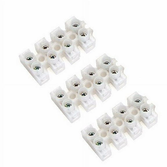 Wideskall 3 Pieces 380V 10A Dual Row 4 Positions Terminal Strip Block