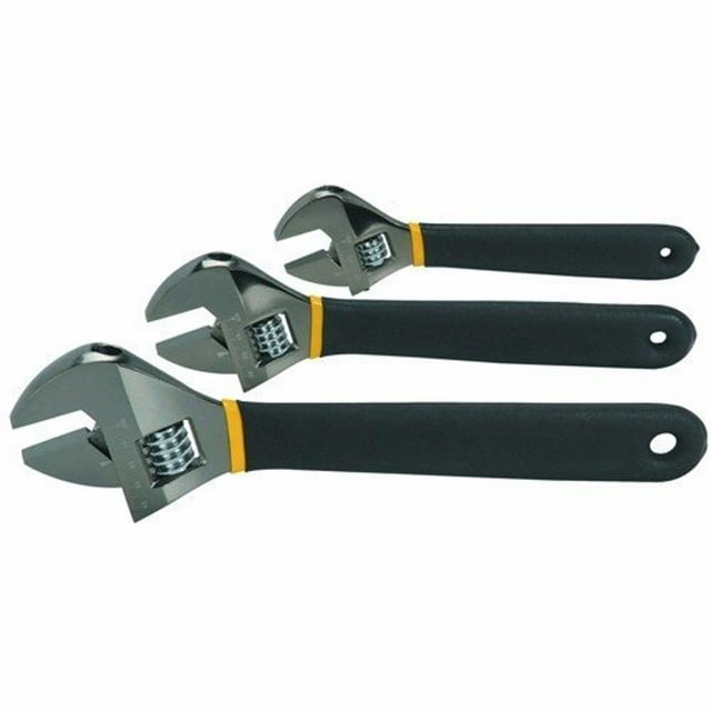 Wideskall 3 Pieces Heat Treated Laser Marked Metric Adjustable Wrench Set 6" inch + 8" inch + 10" inch