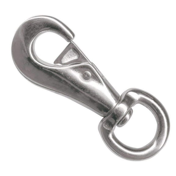 Wideskall 4" Heavy Duty Bull Snap Latching Hook Round Swivel Eye Chrome Silver - Pack of 1