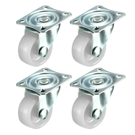 Wideskall 4 Pieces 1.25" inch Swivel Caster Wheels Hard Base with Top Plate & Bearing Set