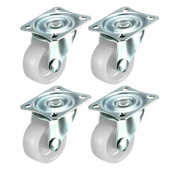 Wideskall 4 Pieces 1.25" inch Swivel Caster Wheels Hard Base with Top Plate & Bearing Set