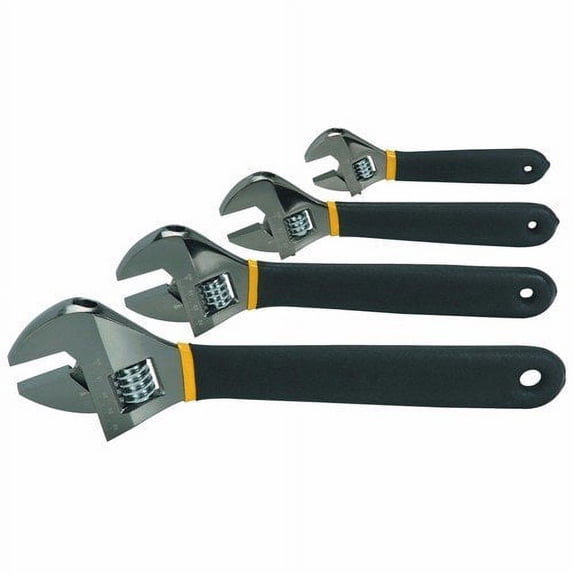 Wideskall 4 Pieces Heat Treated Laser Marked Metric Adjustable Wrench Set 6" inch + 8" inch + 10" inch + 12" inch