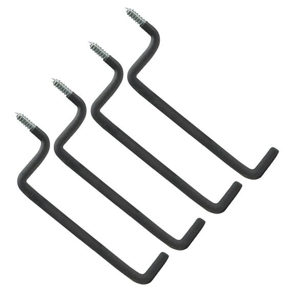 Wideskall 4 Pieces Heavy Duty Garage Storage Screw in Utility Tool Wall Mount Ladder Hanger Hook
