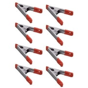 Wideskall 4" inch Metal Spring Clamps w/ Red PVC Coated Handle and Tips Pack of 8