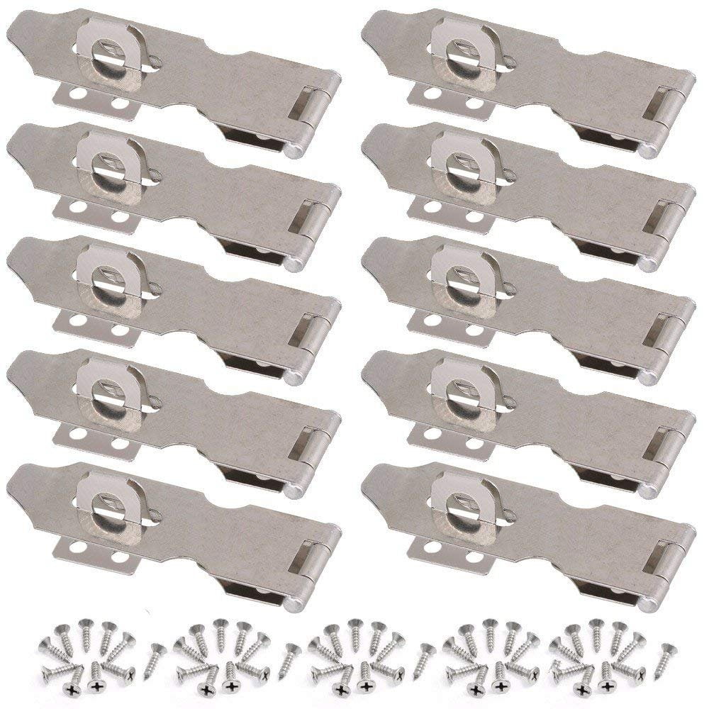 Nickel Plated Zinc Swivel Safety Hasp and Staple Pack of 10