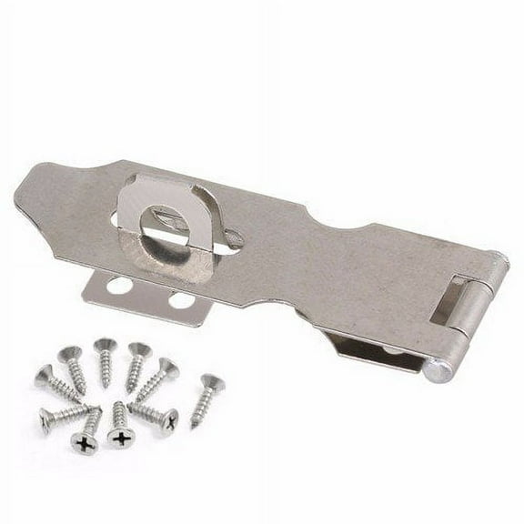 Wideskall 4" inch Zinc Plated Swivel Safety Hasp and Staple with Screws Pack of 1