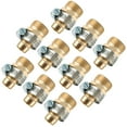 thumbnail image 1 of Wideskall 5/8" Brass Garden Water Hose Repair Mender Male Connector with Stainless Steel Clamp Pack of 10, 1 of 2