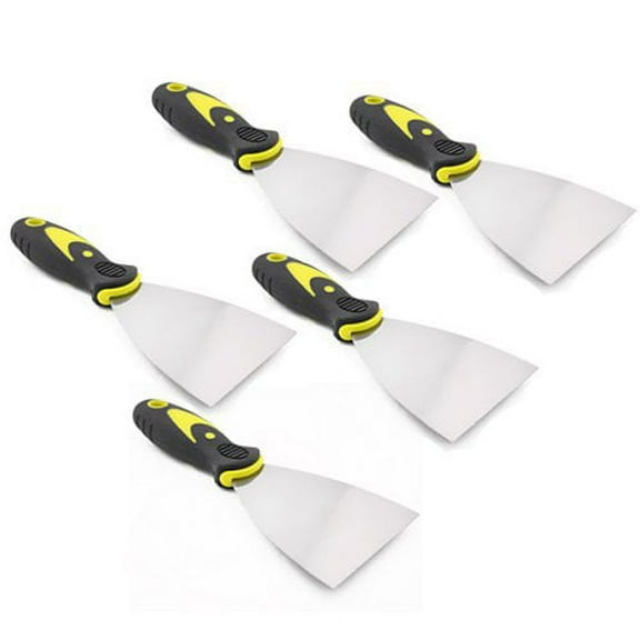 Wideskall 5-Packs 3" inch Flexible Scraper Putty Joint Drywall Knife Rubber Handle