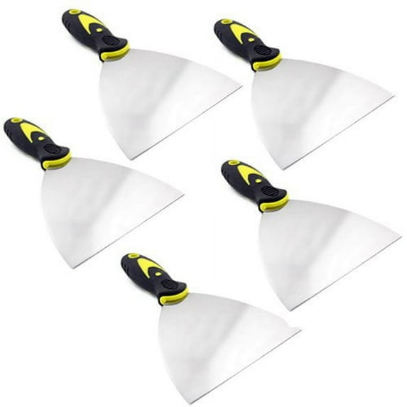 Wideskall 5-Packs 5" inch Flexible Scraper Putty Joint Drywall Knife Rubber Handle