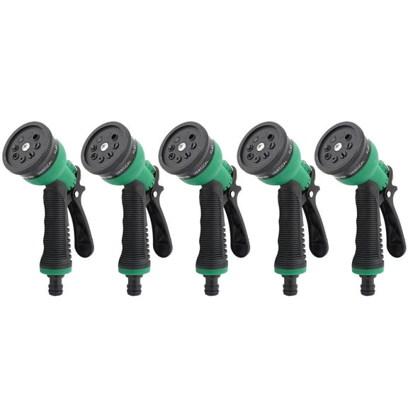 Wideskall 5 Packs 7 Way Patterns Heavy Duty Garden Hose Water Pressure Spray Nozzle Sprinkler Head
