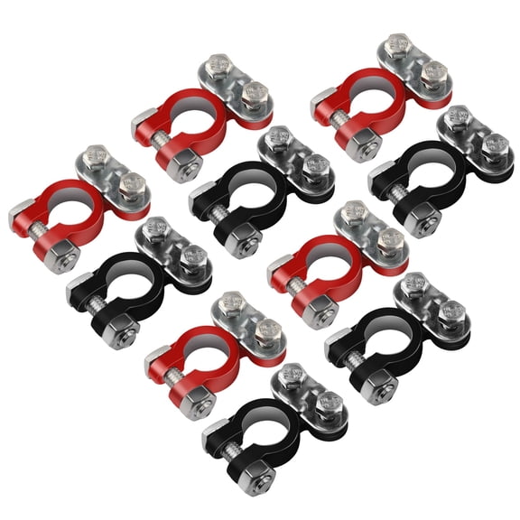 Wideskall 5 Pairs Universal Negative & Positive Battery Cable Terminals Clamps Set