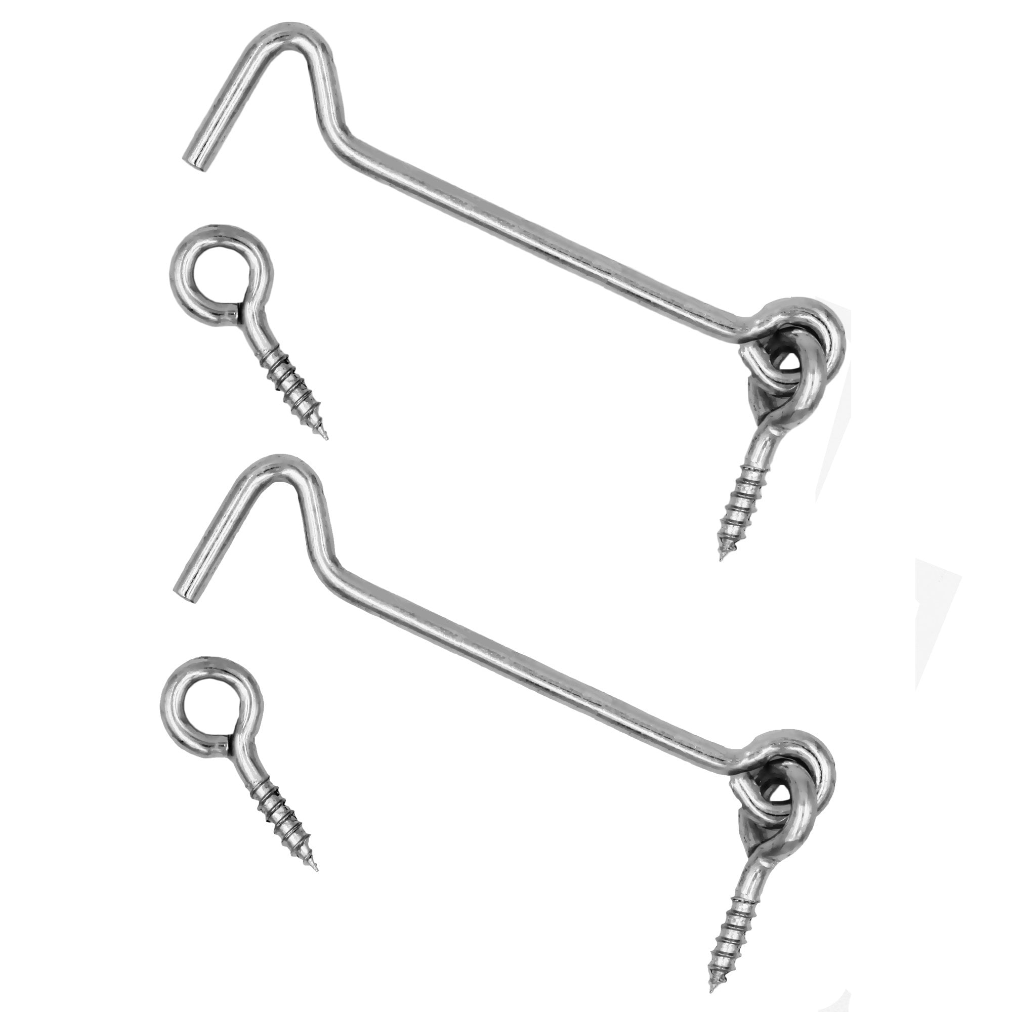 Wideskall 5 inch Heavy Duty Zinc Plated Wire Gate Hook and Eye Latch (Pack of 2)