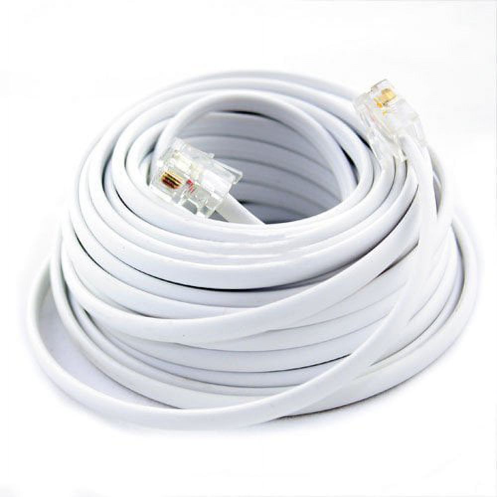 Wideskall® 50 Feet RJ-11 Modular Connector 4 Conductor Cable Telephone ...
