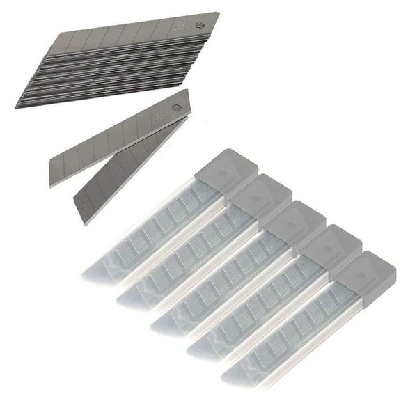 Wideskall 50 Pcs Snap Off 18mm 4" Cutter Utility Knife Replacement Blades Refill Blade Case